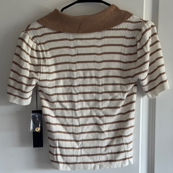 NVLT Beige and White Striped Button Down Shirt - Picture 12 of 12